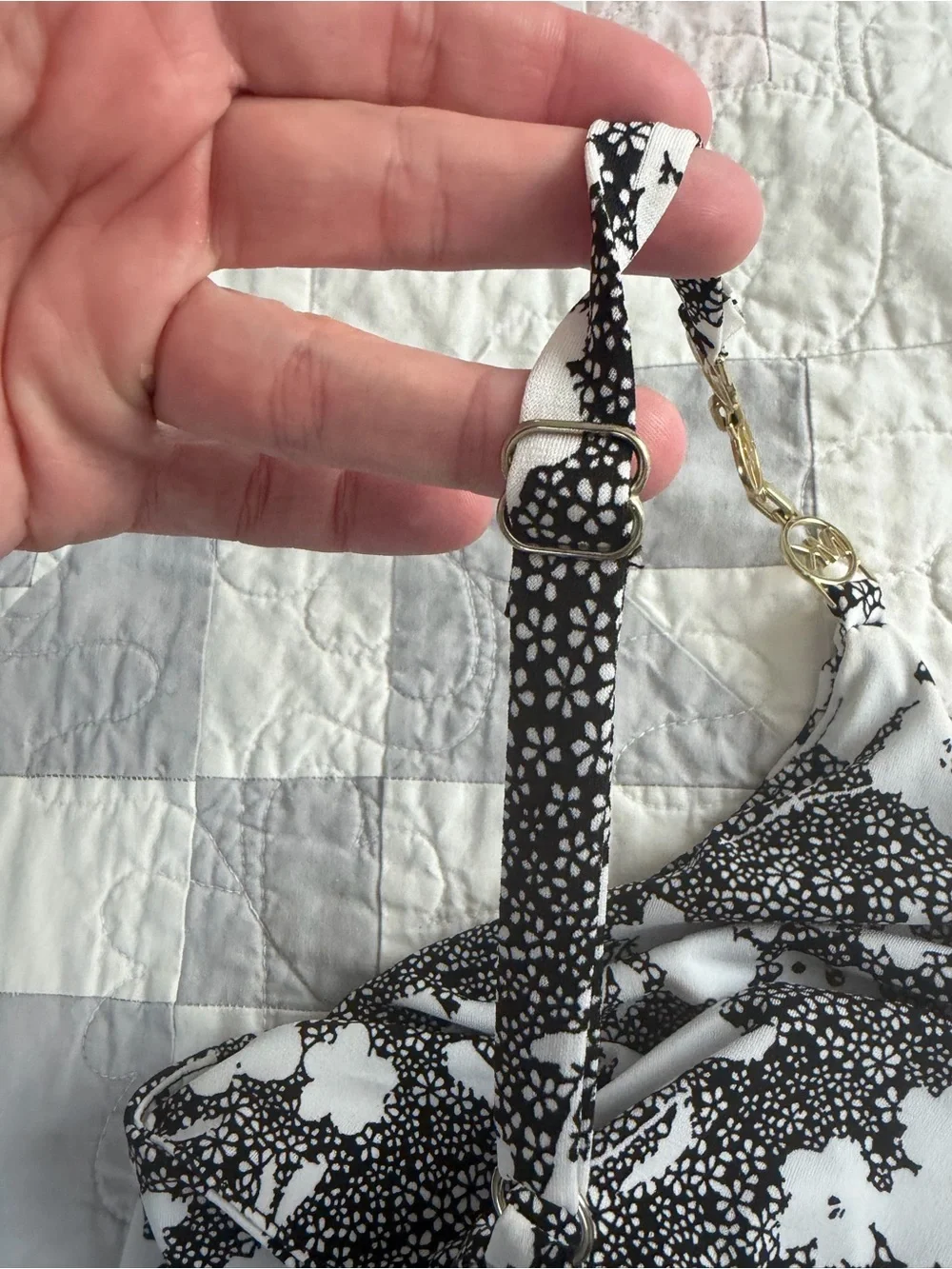 Black & White Floral Cami Top - Women's Lightweight Tank